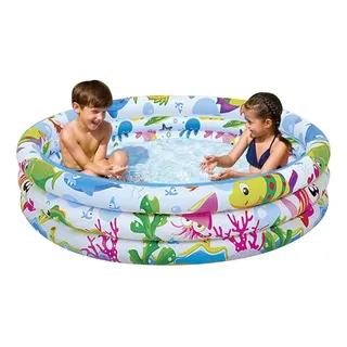 Piscina Inflåvel Infantil 180 Litros De 3 Anéis Fundo Do Mar Cor Branco Piscina Inflåvel Infantil 180 Litros De 3 Anéis Fundo Do Mar Cor Branco