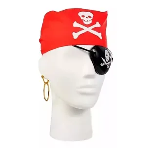Set Accesorios De Disfraz Para Pirata Incluye, Parche, Arete, Pañoleta Set Accesorios De Disfraz Para Pirata Incluye, Parche, Arete, Pañoleta