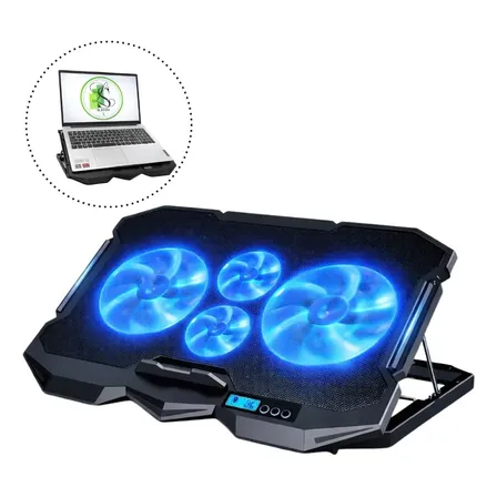 Suporte Gamer SL ECOMMERCE Delta 4 Coolers USB LED Azul para Notebooks até 19"