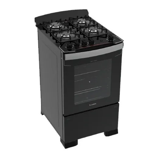 Cocina James C 804 V Negra 4 Hornallas Y Horno A Gas Color Negro