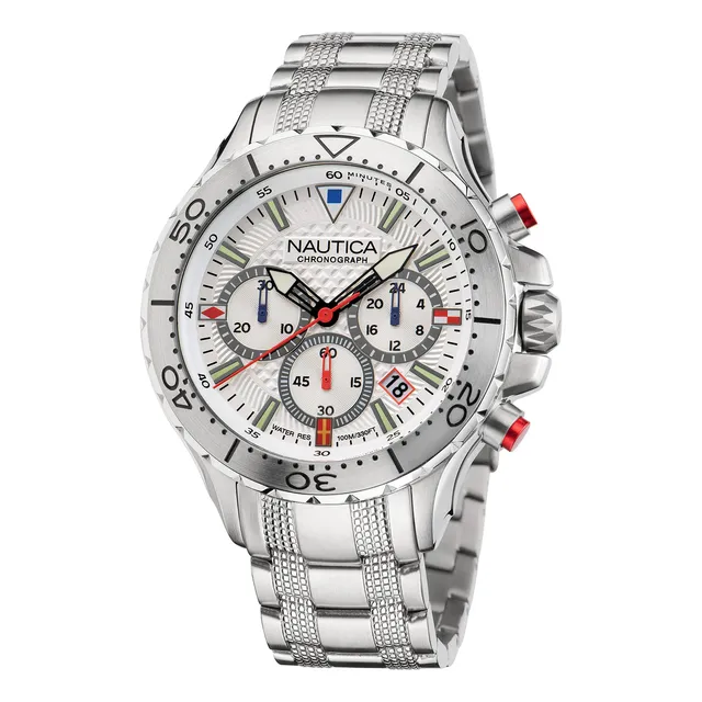 Nautica Hombre Nst Chrono Brazalete De Acero M46t9