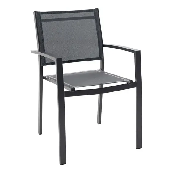 Naterial Silla Para Jardín Apilablecon Reposabrazos Aluminio