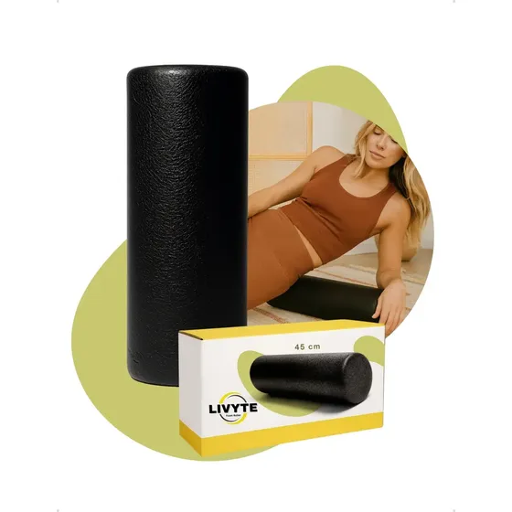 Rolo Massagem Livyte Foam Roller 45cm Liberação Miofascial Exercícios Soltura Yoga Pilates