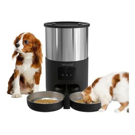 Comedouro Automático Newpet 5l Com Wifi E Temporizador Para Pets Preto
