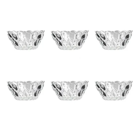 Juego De 6 Tazones Ensaladera Bowl De Vidrio 300 Ml