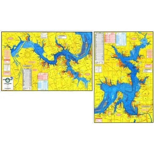 Mapa Topografico Pesca Lago Texoma Gps Hotspots