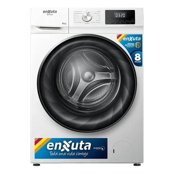 Lavarropas Automático Enxuta 8kg Inverter 1400rpm Frontal Blanco | Cuotas sin interés