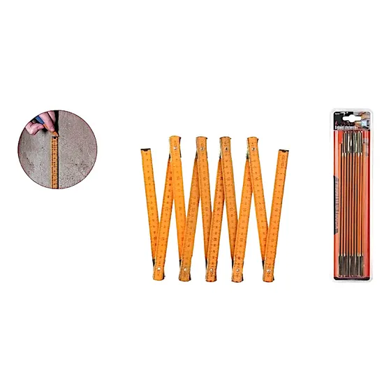 Regla Plegable De Madera 2mts Carpintero Trabajos
