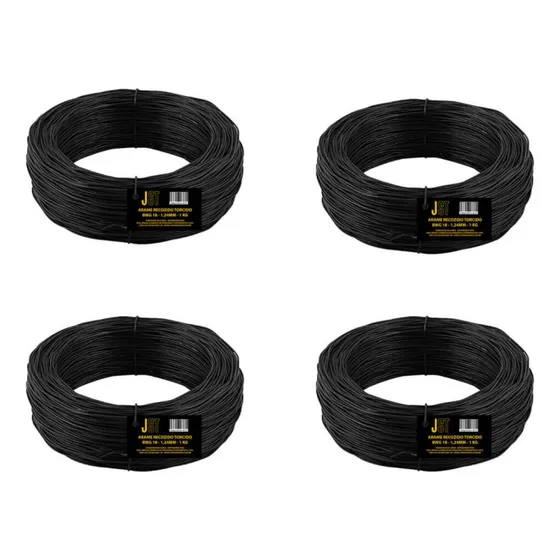 Kit Com 4 Kg De Arame Recozido Trançado - Bwg18 1,24mm - Jst