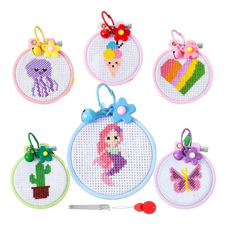 Kit De Bordado Infantil Com 6 Peças Para Iniciantes Com Cari Kit De Bordado Infantil Com 6 Peças Para Iniciantes Com Cari