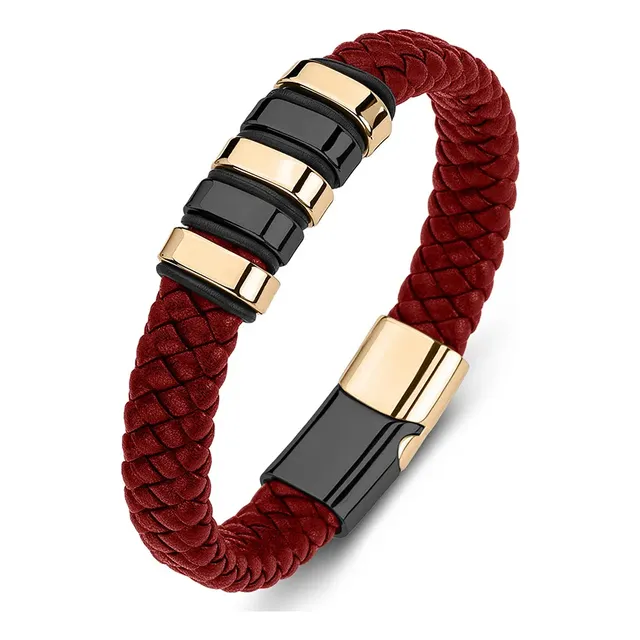 Pulsera De Cuero Con Placas Variadas Para Grabado