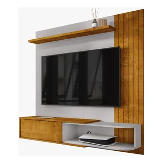 Estante Painel Tv Até 55 Polegadas Paraty Bechara Cor Naturalle/off White Estante Painel Tv Até 55 Polegadas Paraty Bechara Cor Naturalle/off White
