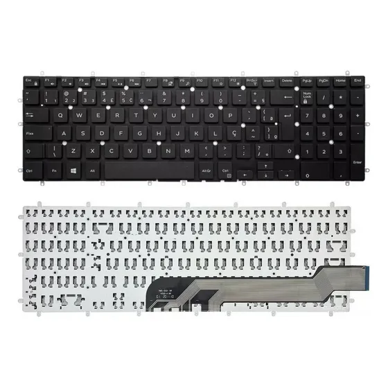 Teclado Para Notebook Dell Inspiron 5570 P75f P75f001 Abnt2 Cor Preto Idioma Português Brasil