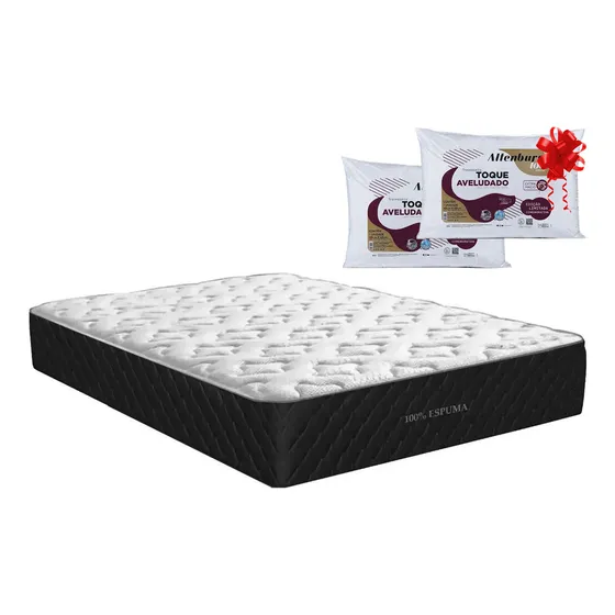Colchón 2 Plazas Espuma Ortopédico Dormitorio Compramas Color Negro