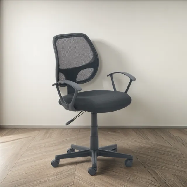 Silla Giratoria Secretarial Lf Products Negra Descasabrazos