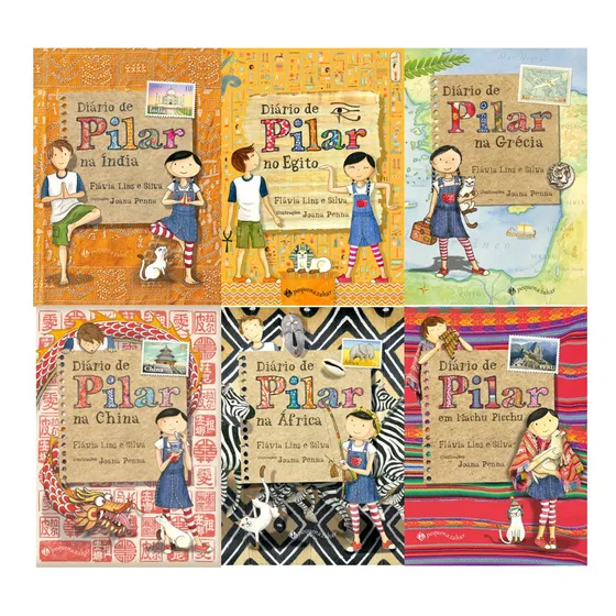 Kit 6 Vol Diário De Pilar: Índia + Egito + Grécia + China + África + Machu Picchu, De Silva, Flávia Lins E. Editorial Kit De Livros, Capa Mole Em