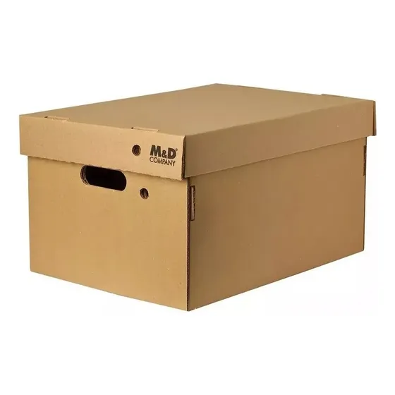 Caja Archivo Carton Corrugado Premium 42x32x25cm Pack X10 Color Marrón