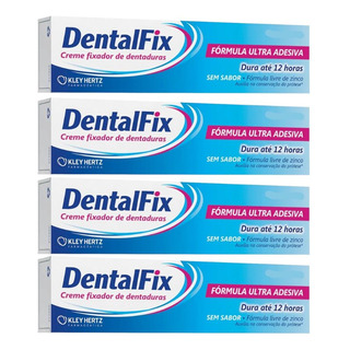 Kit Dentalfix Creme Fixador Sem Sabor Com 4 Un De 68g Cada Kit Dentalfix Creme Fixador Sem Sabor Com 4 Un De 68g Cada