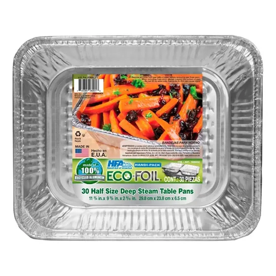 Bandejas Para Horno De Aluminio Desechables, Medianas, 30 Pz
