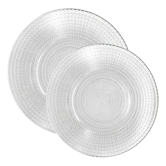 Set X12 Platos 6 Playos - 6 Hondos Vidrio Durax