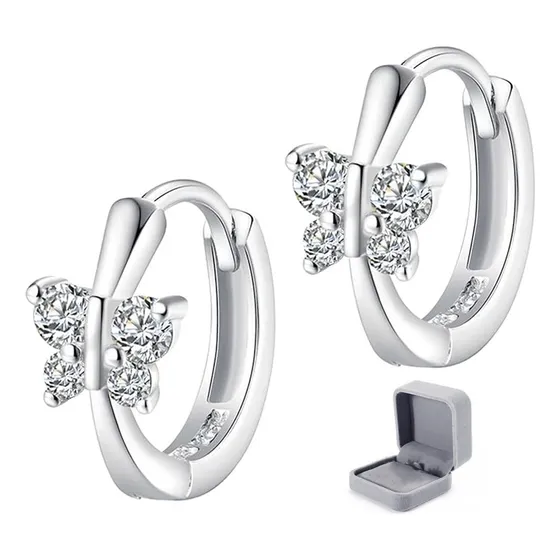 Aros Plata 925 Argolla Mariposa Circones