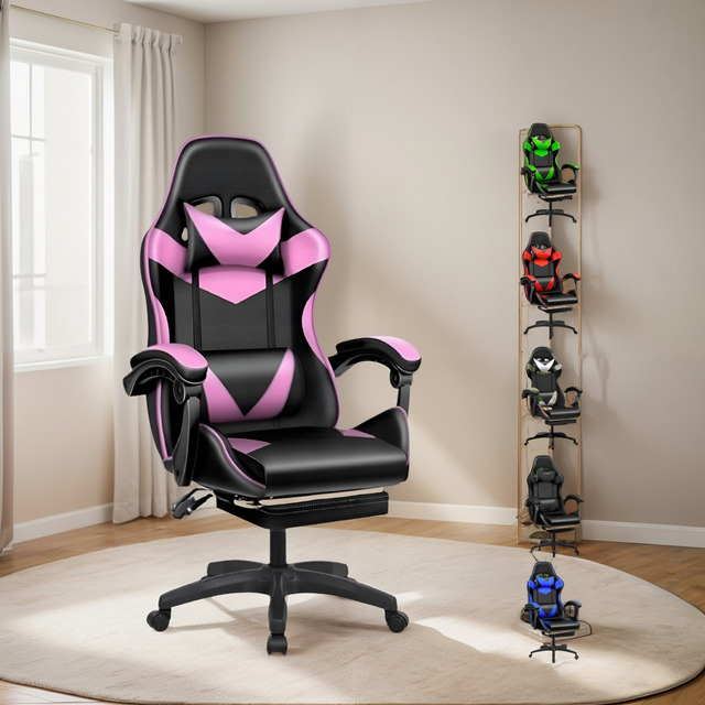 Cadeira Gamer Rosa Profissional Escritório Ergonômica Luxo Cadeira Gamer Rosa Profissional Escritório Ergonômica Luxo