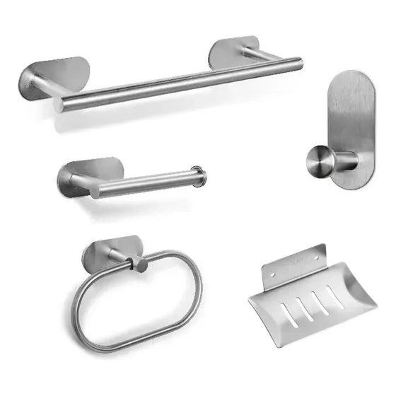 Set Accesorios Juego De  Baño  5pzs Aceroinox Satinado