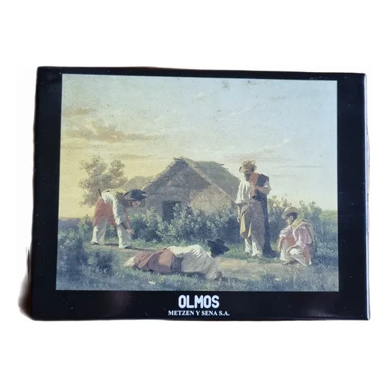 Azulejo Decorativo  Olmos   La Taba  De  Juan Manuel Blanes.