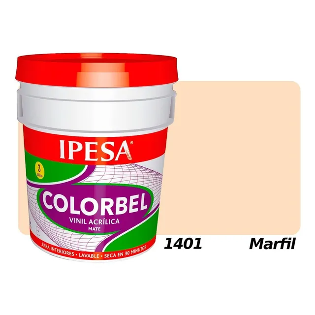 Pintura Vinílica Interior 4 Litros Colorbel 3 Años Galón Color Marfil