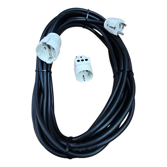 Alargue 15 Metros De Schuko Cable Goma 2x2mm + Adaptador