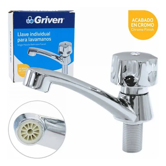 Llave Lavamano Individual Metálica