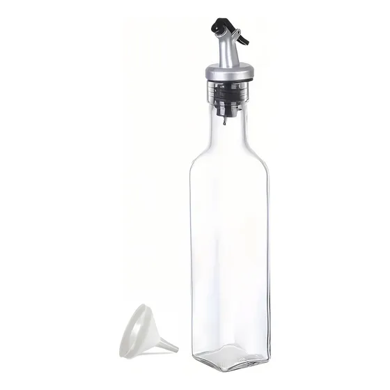 2 Botellas De Vidrio Para Aceite 500ml Dosificador Antigote