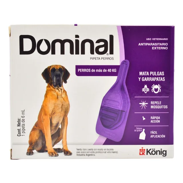 Pipeta Antipulgas Dominal Perros Más 40kg Pulgas Garrapatas