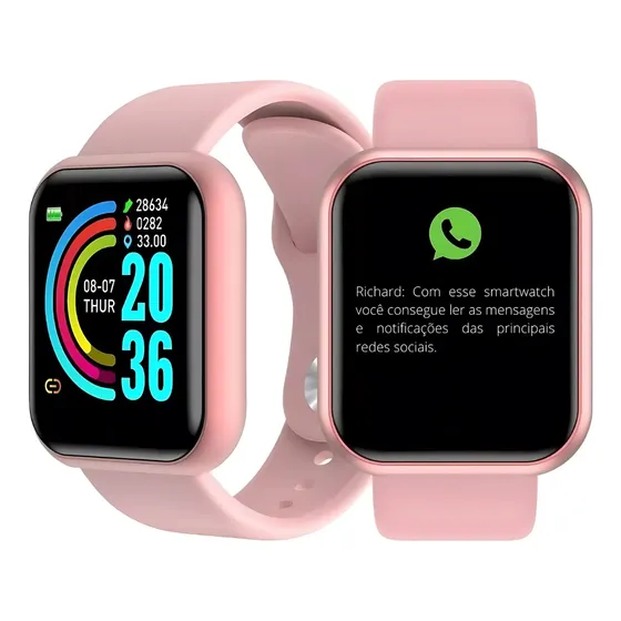 Relogio Smartwatch Masculino D20 Pró Whatsapp Instagram Face