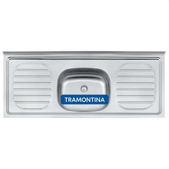 Mesada Con Pileta En Acero Inoxidable Tramontina® 120x50x13