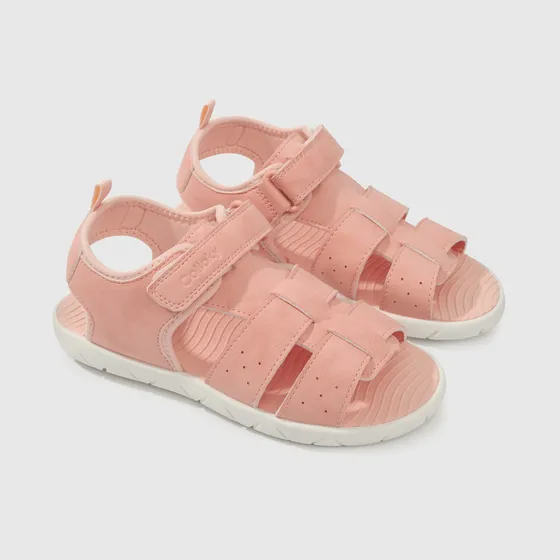 Sandalia De Niñas Velcro Rosa Claro Colloky