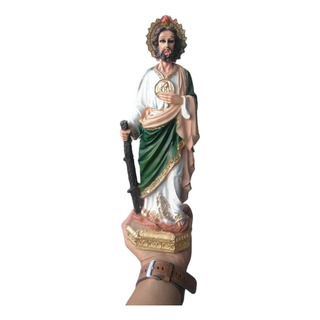 San Judas Tadeo, 30cm, Resina Con Ojo De Cristal San Judas Tadeo, 30cm, Resina Con Ojo De Cristal