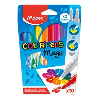 Caneta HidrogrĂĄfica Maped Color Peps MĂĄgica 8 Cores + 2 Caneta HidrogrĂĄfica Maped Color Peps MĂĄgica 8 Cores + 2