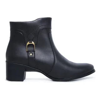 Bota Feminina Salto MĂ©dio Cano Curto ZĂper Elegante Conforto Bota Feminina Salto MĂ©dio Cano Curto ZĂper Elegante Conforto