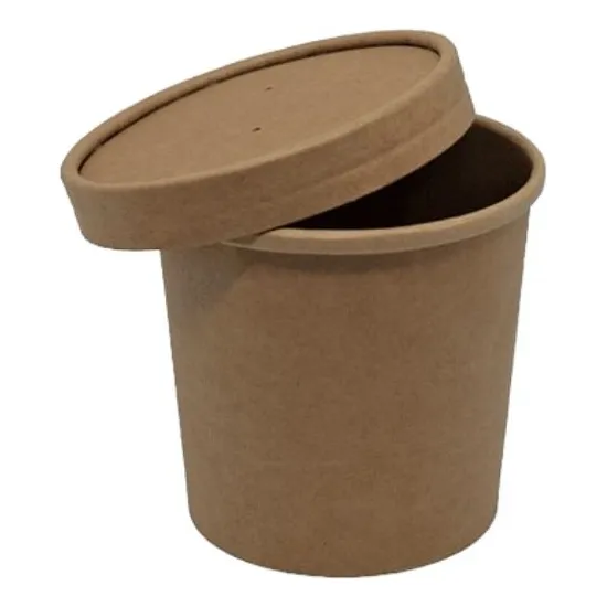 Pote Kraft Con Tapa 16oz (50 Unidades)