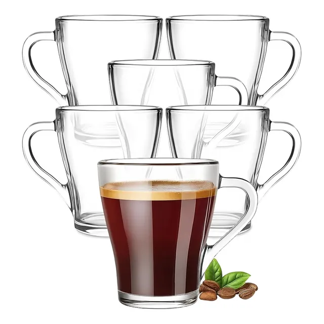 Set X6 Taza Jarrito Café De Vidrio 270ml Jarro Expreso