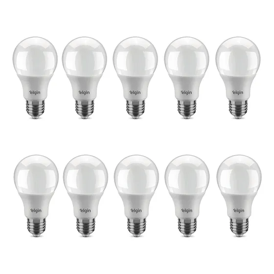 Kit 10 Lâmpadas Led Bulbo A60 12w 3000k Luz Amarela - Elgin 