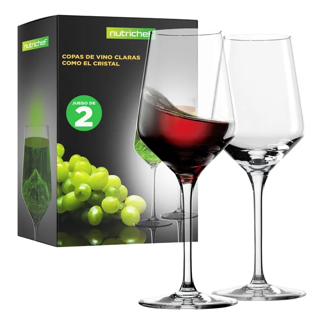 Copas De Vidrio Premium Para Vino Tinto Y Blanco Nutrichef