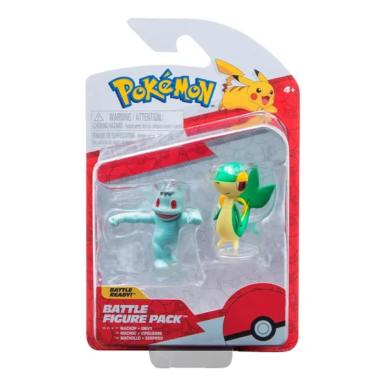Pokémon Figura De Batalla Coleccionable Machop Y Snivy