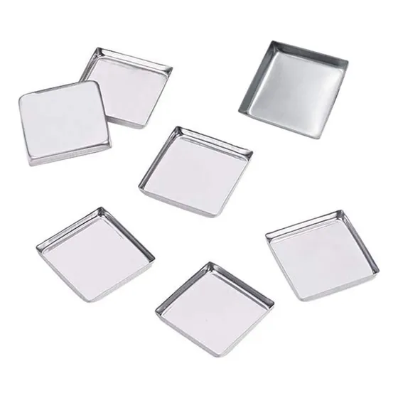30 Piezas Bandejas De Paleta De Lata De Metal Cuadradas Vací