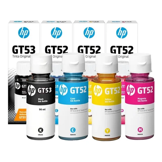 Kit Tinta Hp Gt53 Gt52 Original M C Y B Nuevo Con Garantía