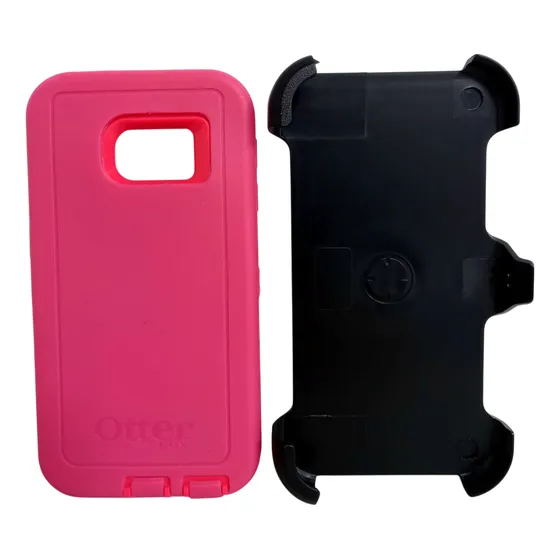 Funda Para Galaxy S6 Edge Rosa/aqua Uso Rudo Con Clip