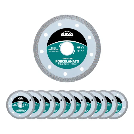 Kit 10 Discos Turbo Fino Ø110x8mm - Melhor Preço