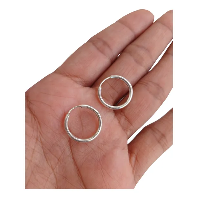 Argollas De Plata Ley 925 Lisas Para Niña Pequeña
