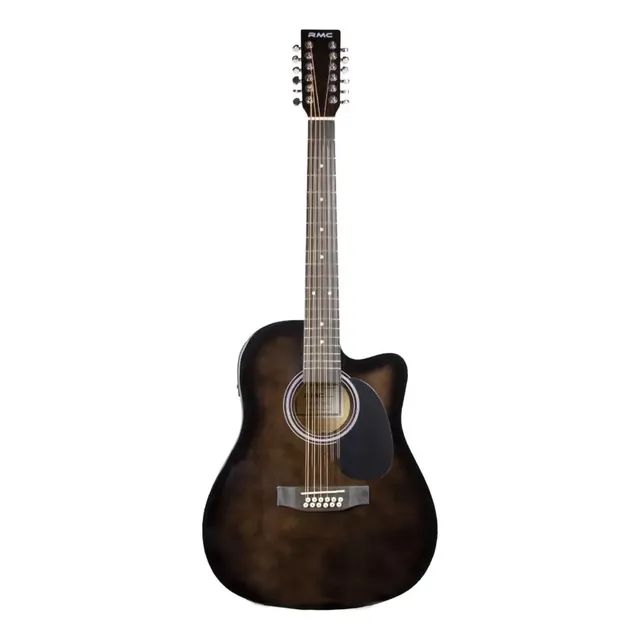 Guitarra acústica 12 cuerdas RMC Docerola diestros negro barnizado